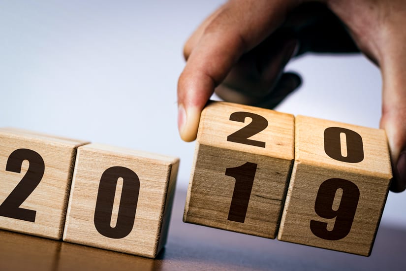 "2019" Blocks Rotating to "2020"