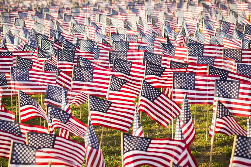 Field Of American Flags