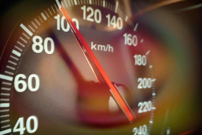 Speedometer reading 100MPH