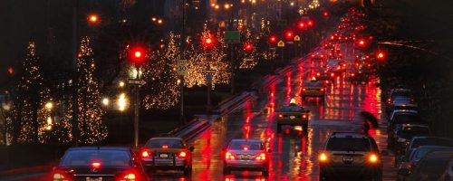 Traffic On Major Road At Night